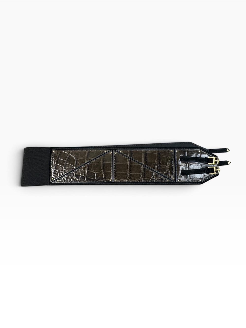 Reiss Black Leather Corset Belt Size Large